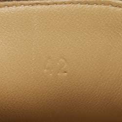 Hermes White/Brown Leather Kick Slip On Sneakers Size 42