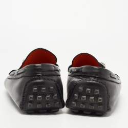 Hermes Black Leather Irving Loafers Size 41.5