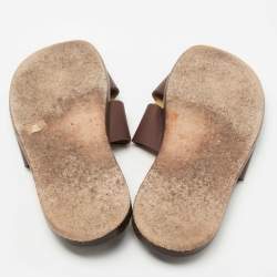 Hermes Burgundy Leather Oran Sandals Size 45