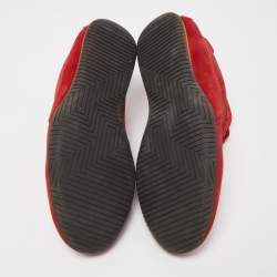 Hermes Red Suede Quick Low Top Sneakers Size 41