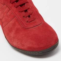 Hermes Red Suede Quick Low Top Sneakers Size 41