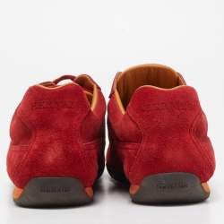 Hermes Red Suede Quick Low Top Sneakers Size 41