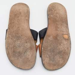 Hermes Black/Brown Leather Izmir Sandals Size 42