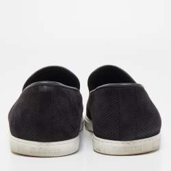 Hermes Black Perforated Suede Slip On Sneakers Size 43