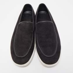 Hermes Black Perforated Suede Slip On Sneakers Size 43