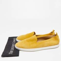 Hermes Yellow Suede Slip On Sneakers Size 43.5