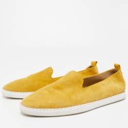 Hermes Yellow Suede Slip On Sneakers Size 43.5