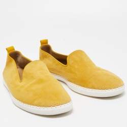 Hermes Yellow Suede Slip On Sneakers Size 43.5