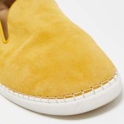 Hermes Yellow Suede Slip On Sneakers Size 43.5