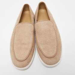 Hermes Brown Perforated Suede Cap Sneakers Size 43