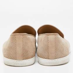 Hermes Brown Perforated Suede Cap Sneakers Size 43
