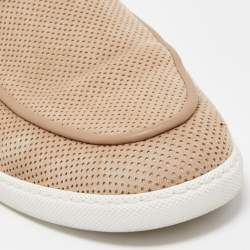 Hermes Brown Perforated Suede Cap Sneakers Size 43