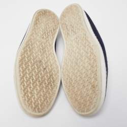 Hermes Navy Blue Suede Slip On Sneakers Size 43.5