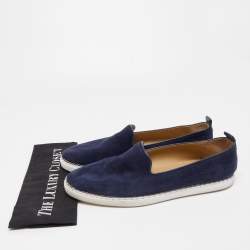 Hermes Navy Blue Suede Slip On Sneakers Size 43.5