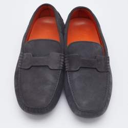 Hermes Grey Nubuck Leather Kennedy Loafers Size 41