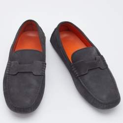 Hermes Grey Nubuck Leather Kennedy Loafers Size 41