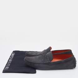 Hermes Grey Nubuck Leather Kennedy Loafers Size 41