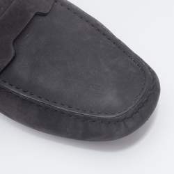 Hermes Grey Nubuck Leather Kennedy Loafers Size 41