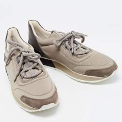 Hermes Tri Color Leather, Neoprene and Suede Buster Sneakers Size 39.5
