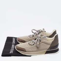 Hermes Tri Color Leather, Neoprene and Suede Buster Sneakers Size 39.5