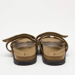 Hermes Olive Green Suede Chypre Sandals Size 39