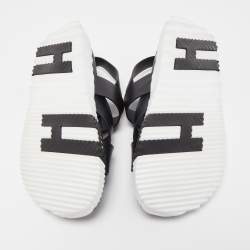 Pre Owned Hermes Black Leather Electric Sandals Size 45