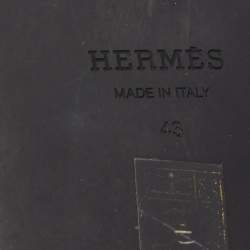 Hermes Brown Leather Flat Slides Size 43