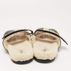 Pre Owned Hermes Black Leather Chypre Sandals Size 43