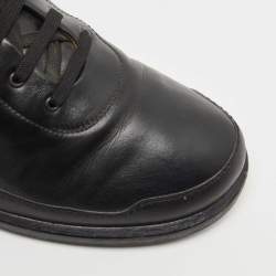 Hermes Black Leather Low Top Sneakers Size 45