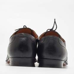 Hermes Black Leather Lace Up Oxfords Size 45