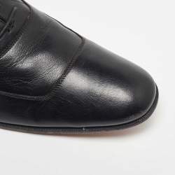 Hermes Black Leather Lace Up Oxfords Size 45