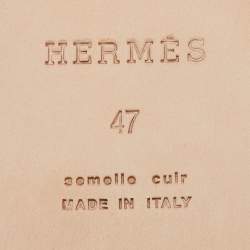 Hermes Black Leather Izmir Slide Flats Size 47