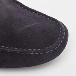 Hermes Navy Blue Suede Irving Loafers Size 41.5 