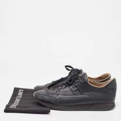 Hermes Black Leather Quicker Low Top Sneakers Size 42.5
