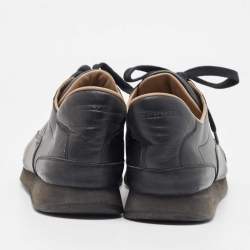 Hermes Black Leather Quicker Low Top Sneakers Size 42.5