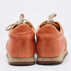 Hermes Orange Leather Quick Sneakers Size 42.5