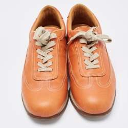 Hermes Orange Leather Quick Sneakers Size 42.5