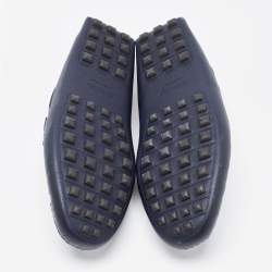 Hermes Navy Blue Leather Alessandro Drivers Loafers  Size 42.5