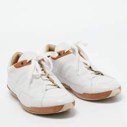 Hermes White Leather Trainers Low Top Sneakers Size 43