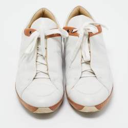 Hermes White Leather Trainers Low Top Sneakers Size 43