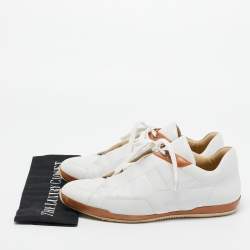 Hermes White Leather Trainers Low Top Sneakers Size 43