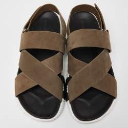 Pre Owned Hermes Beige Suede Electric Sandals Size 45.5