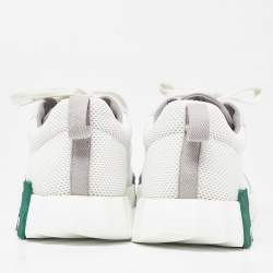 Hermes Multicolore Blanc Mesh and Suede Bouncing Sneakers Size 42