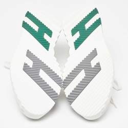 Hermes Multicolore Blanc Mesh and Suede Bouncing Sneakers Size 42