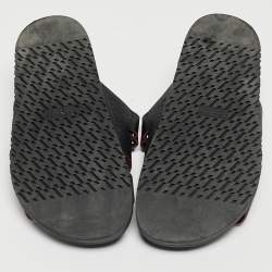 Hermes Black Leather Chypre Sandals Size 37