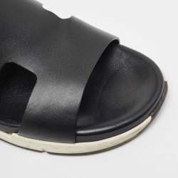 Pre Owned Hermes Black Leather Varadero Sandals Size 43