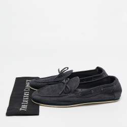 Hermes Blue Denim Bow Accents Loafers Size 44