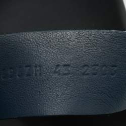 Pre Owned Hermes Navy Blue Suede Genius Flat Sandals Size 43