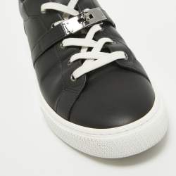 Hermes Black Leather Day Sneakers Size 44