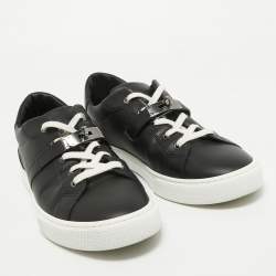 Hermes Black Leather Day Sneakers Size 44